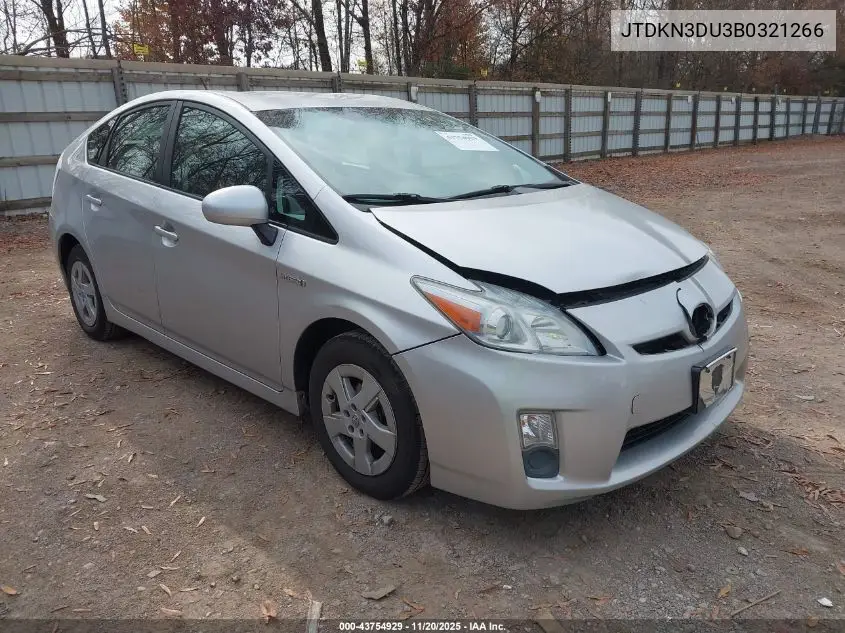 JTDKN3DU3B0321266 2011 Toyota Prius Four