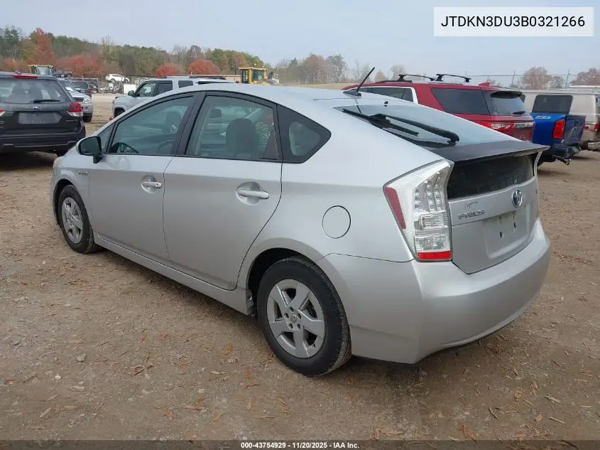 JTDKN3DU3B0321266 2011 Toyota Prius Four