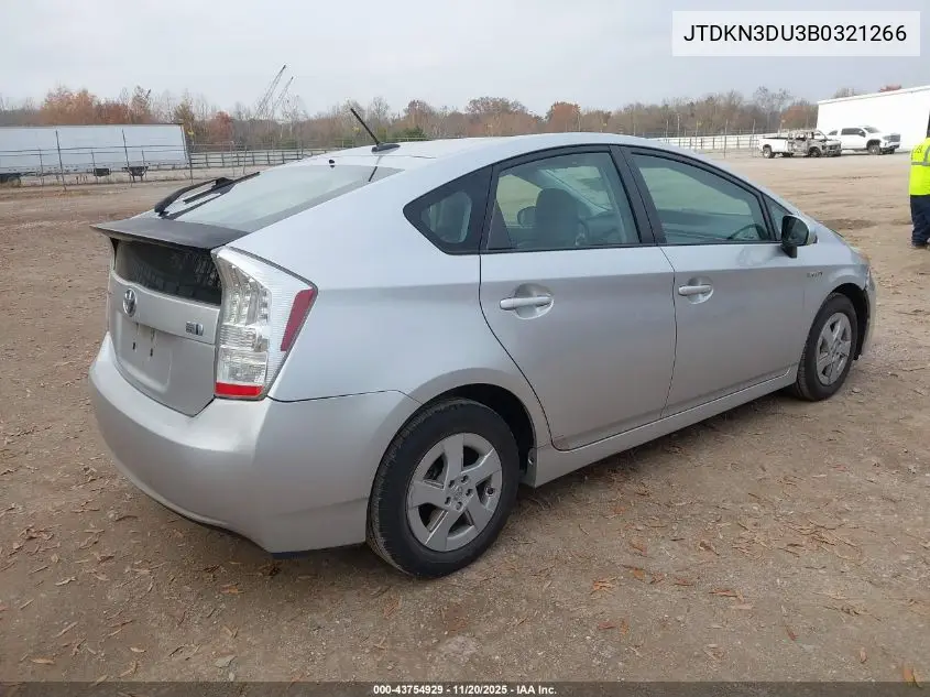 JTDKN3DU3B0321266 2011 Toyota Prius Four