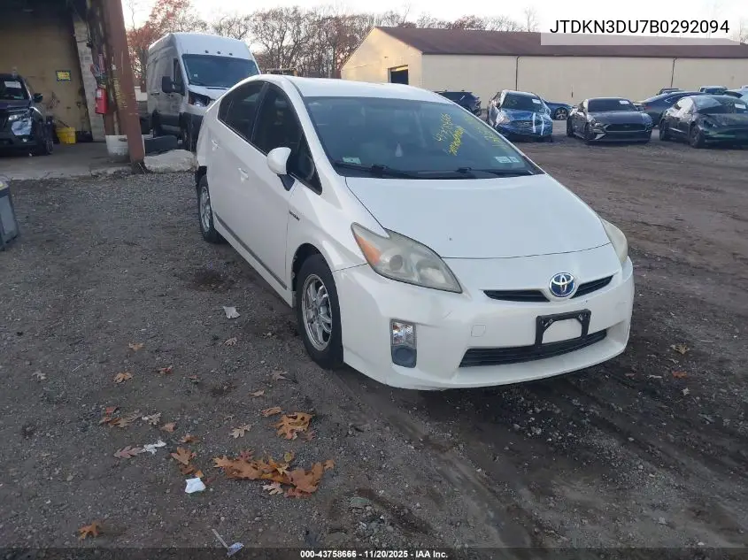JTDKN3DU7B0292094 2011 Toyota Prius Three