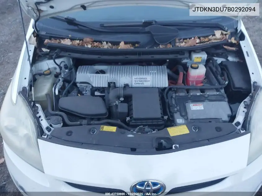 JTDKN3DU7B0292094 2011 Toyota Prius Three