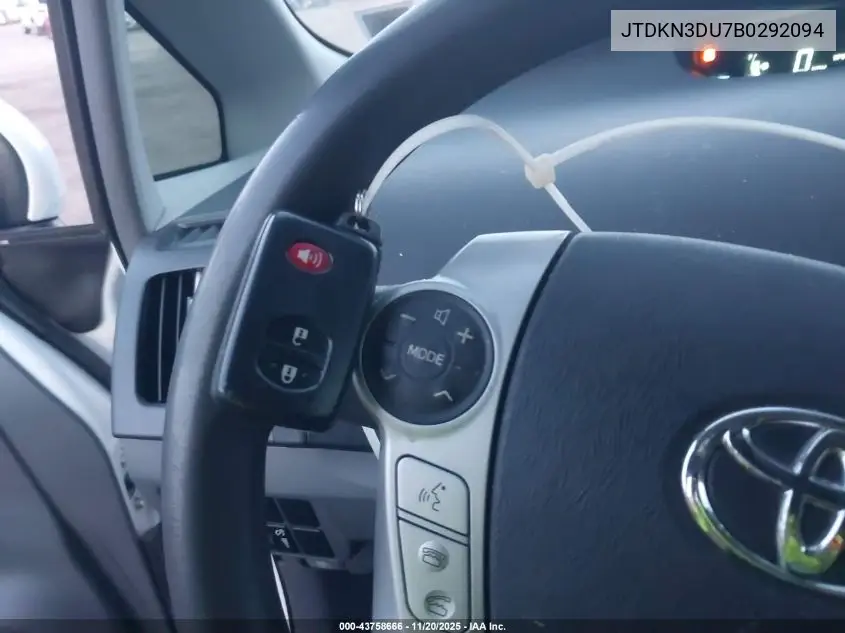 JTDKN3DU7B0292094 2011 Toyota Prius Three