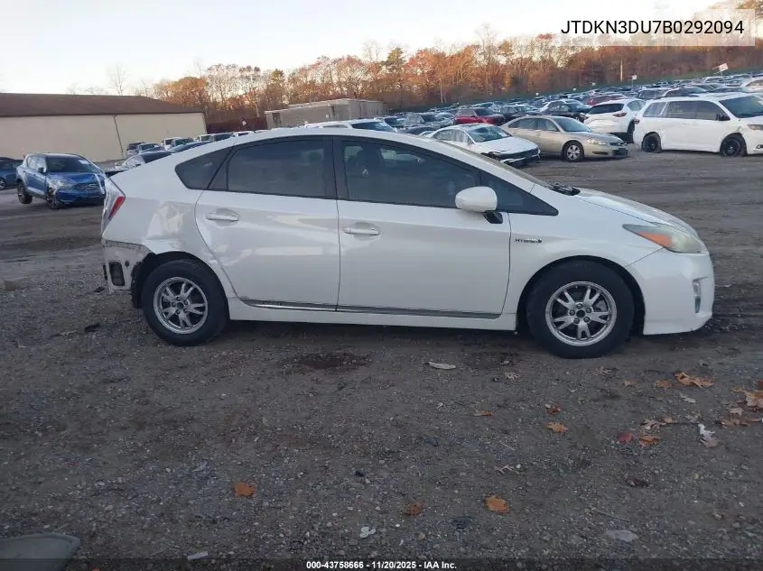 JTDKN3DU7B0292094 2011 Toyota Prius Three