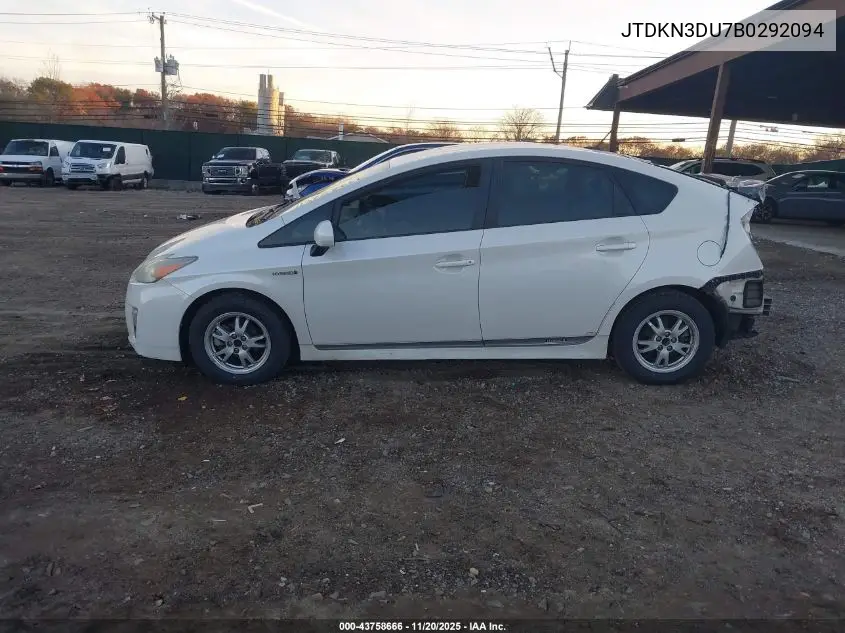 JTDKN3DU7B0292094 2011 Toyota Prius Three