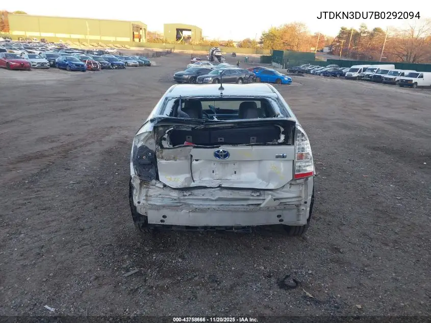 JTDKN3DU7B0292094 2011 Toyota Prius Three