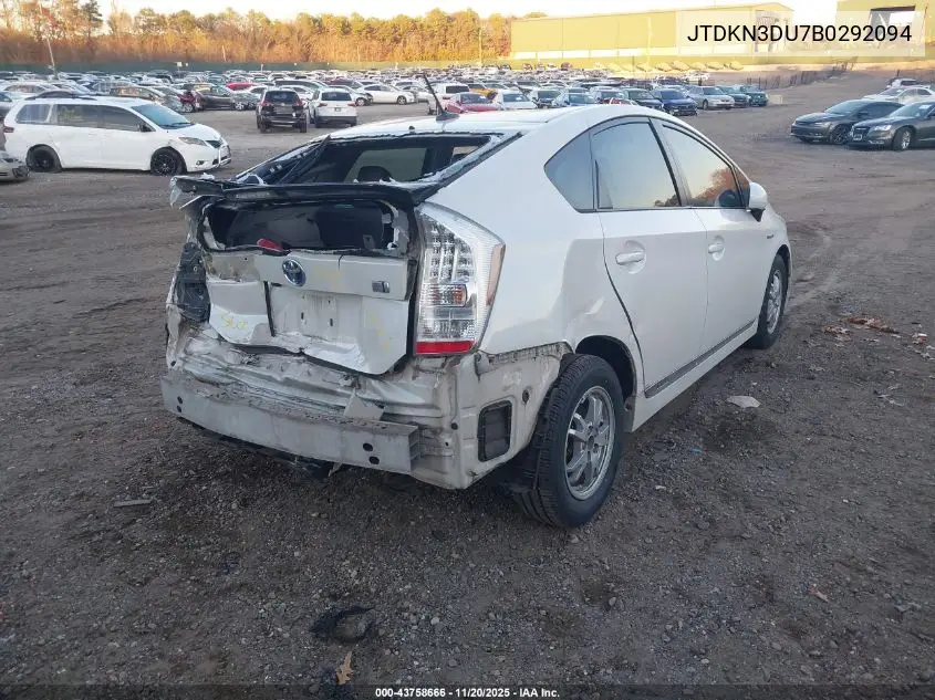 JTDKN3DU7B0292094 2011 Toyota Prius Three