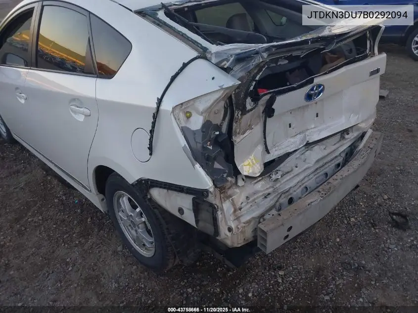 JTDKN3DU7B0292094 2011 Toyota Prius Three