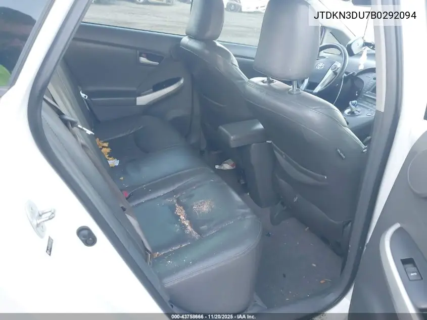 JTDKN3DU7B0292094 2011 Toyota Prius Three