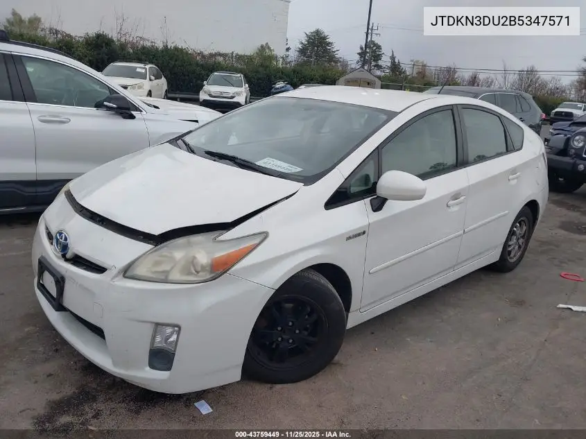 JTDKN3DU2B5347571 2011 Toyota Prius Two