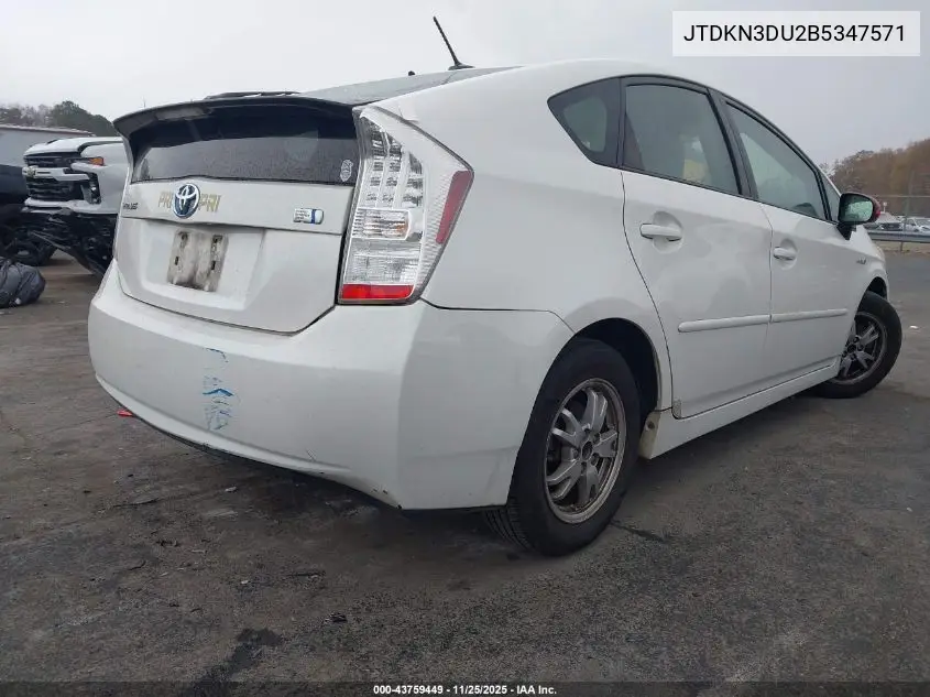 JTDKN3DU2B5347571 2011 Toyota Prius Two