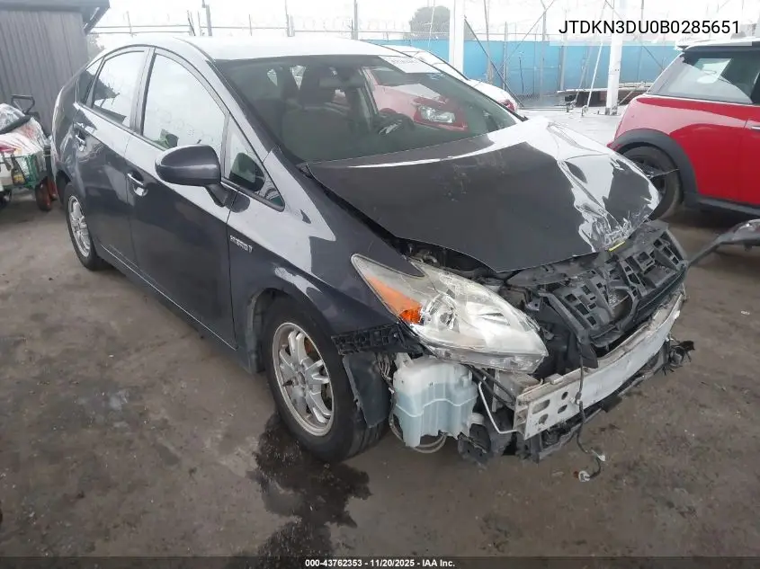 JTDKN3DU0B0285651 2011 Toyota Prius Three
