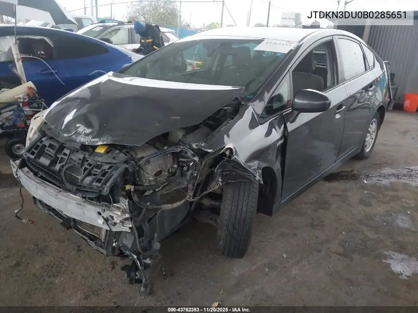 JTDKN3DU0B0285651 2011 Toyota Prius Three