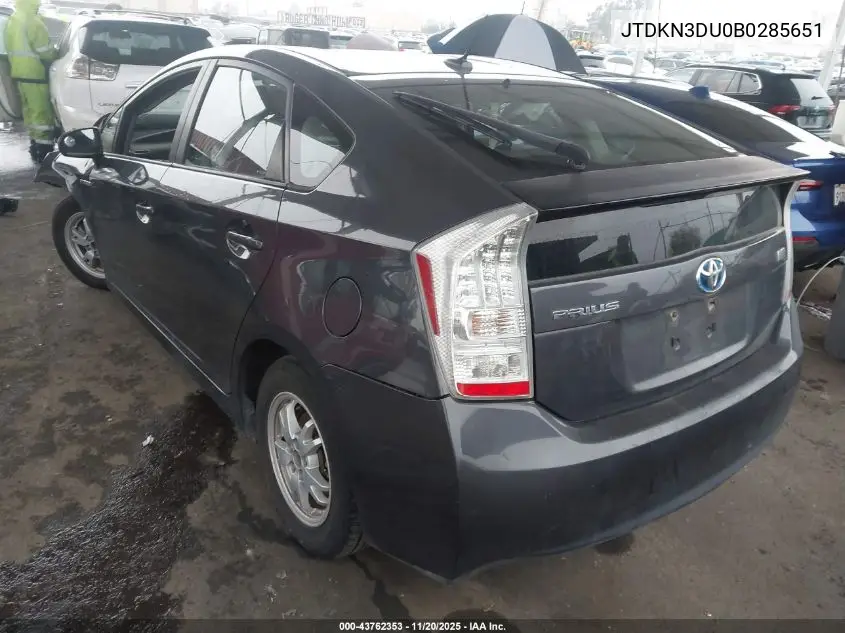 JTDKN3DU0B0285651 2011 Toyota Prius Three