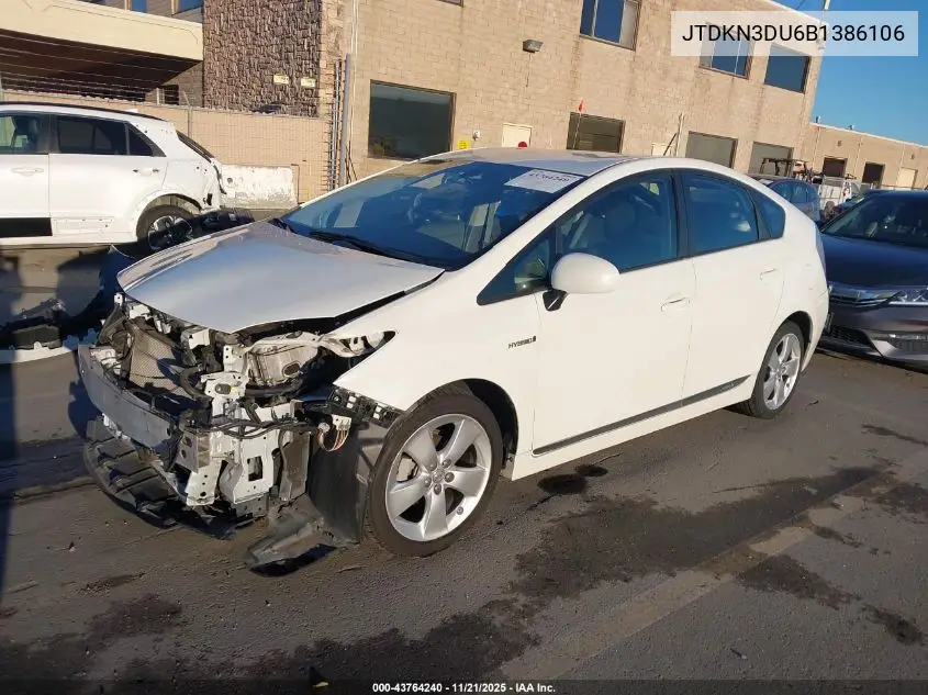 JTDKN3DU6B1386106 2011 Toyota Prius Five