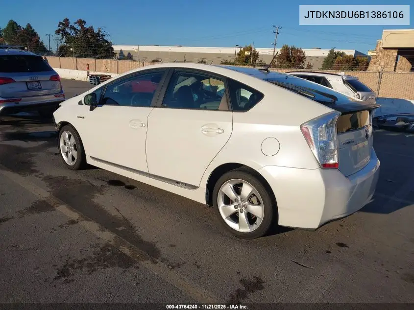 JTDKN3DU6B1386106 2011 Toyota Prius Five