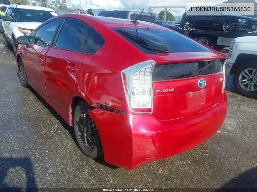JTDKN3DU5B5365630 2011 Toyota Prius Three