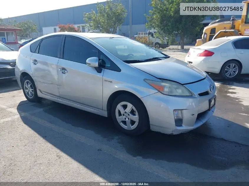 JTDKN3DU3B0275485 2011 Toyota Prius Four