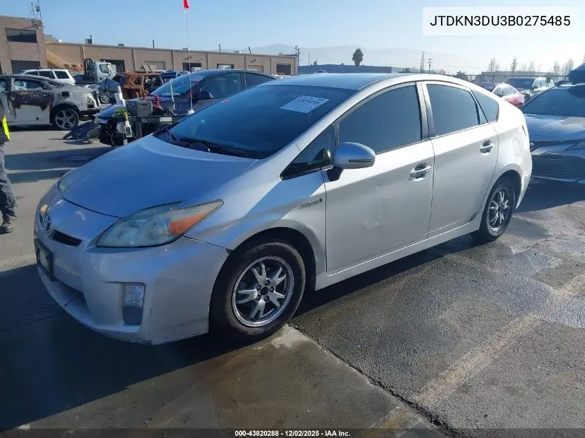 JTDKN3DU3B0275485 2011 Toyota Prius Four