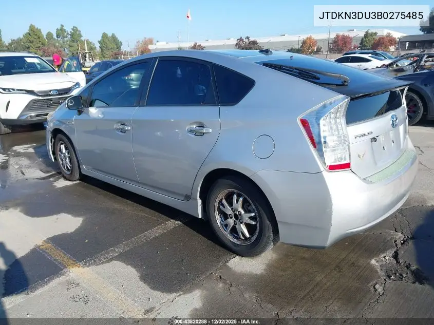 JTDKN3DU3B0275485 2011 Toyota Prius Four