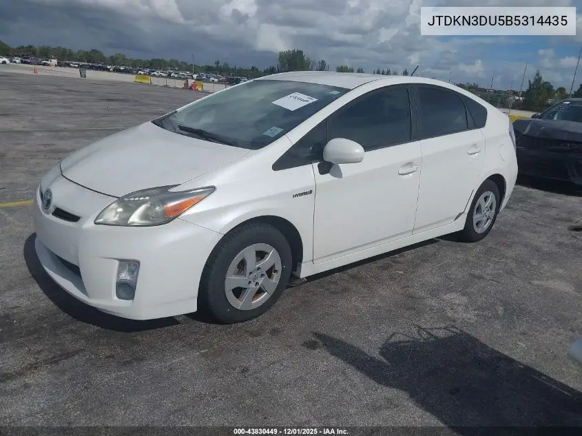 JTDKN3DU5B5314435 2011 Toyota Prius Two