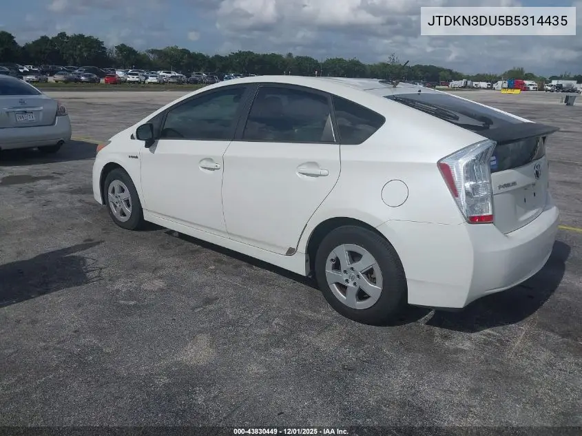 JTDKN3DU5B5314435 2011 Toyota Prius Two