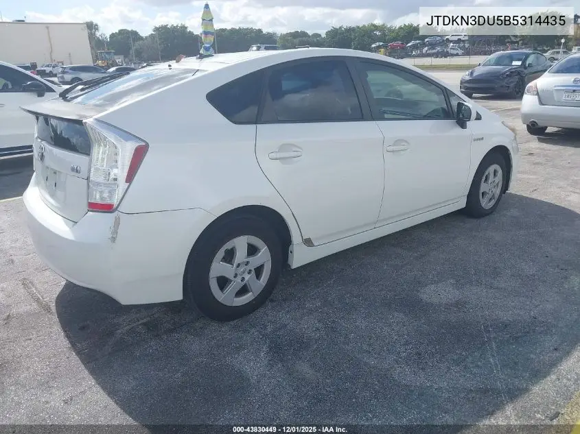 JTDKN3DU5B5314435 2011 Toyota Prius Two