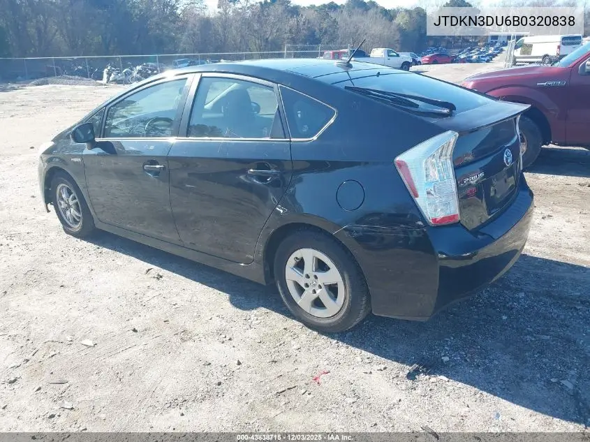 JTDKN3DU6B0320838 2011 Toyota Prius Three