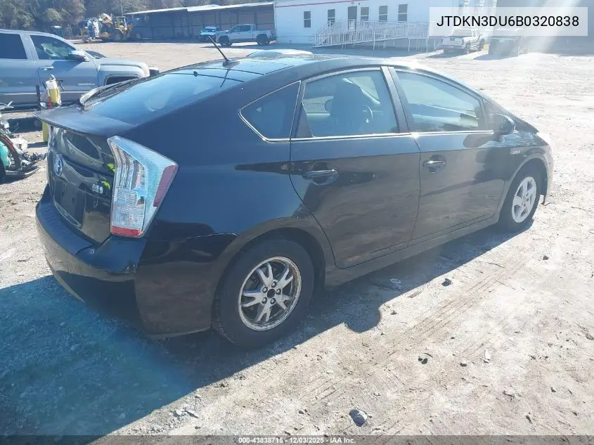 JTDKN3DU6B0320838 2011 Toyota Prius Three