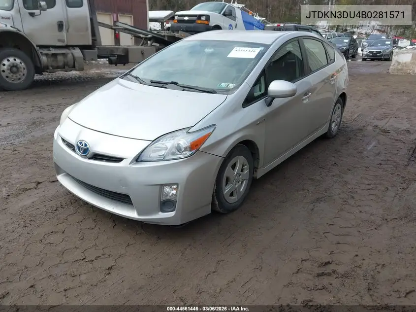 JTDKN3DU4B0281571 2011 Toyota Prius Three
