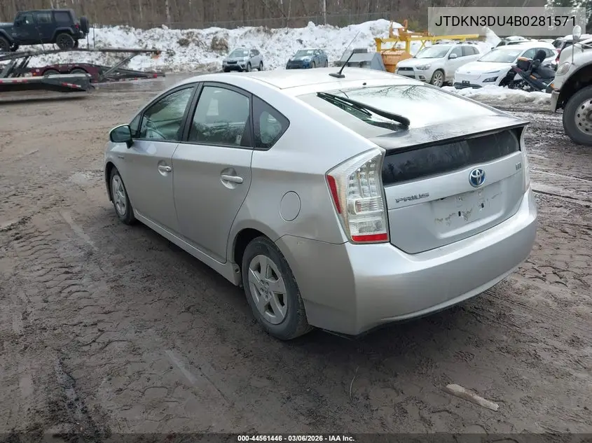 JTDKN3DU4B0281571 2011 Toyota Prius Three