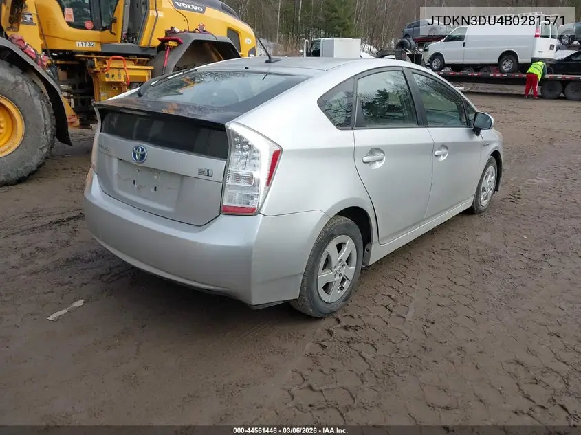 JTDKN3DU4B0281571 2011 Toyota Prius Three