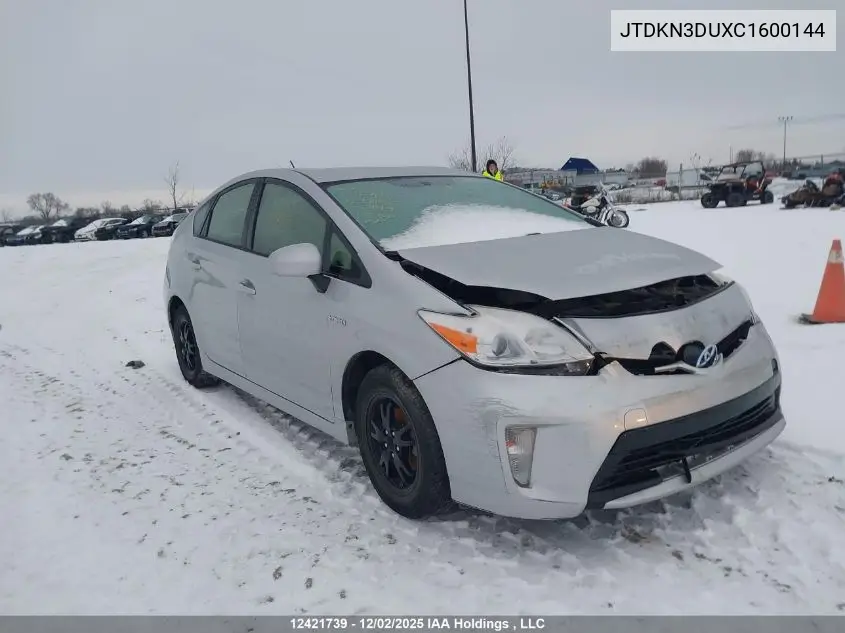 JTDKN3DUXC1600144 2012 Toyota Prius