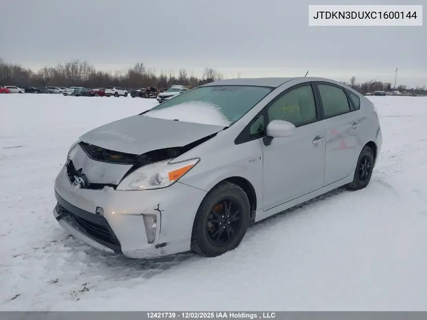JTDKN3DUXC1600144 2012 Toyota Prius