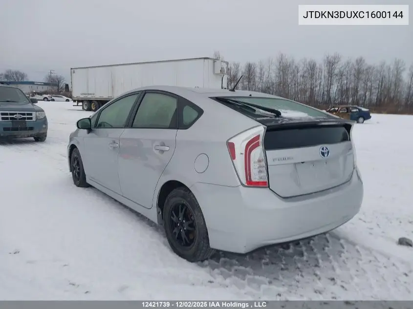 JTDKN3DUXC1600144 2012 Toyota Prius