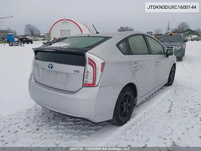JTDKN3DUXC1600144 2012 Toyota Prius