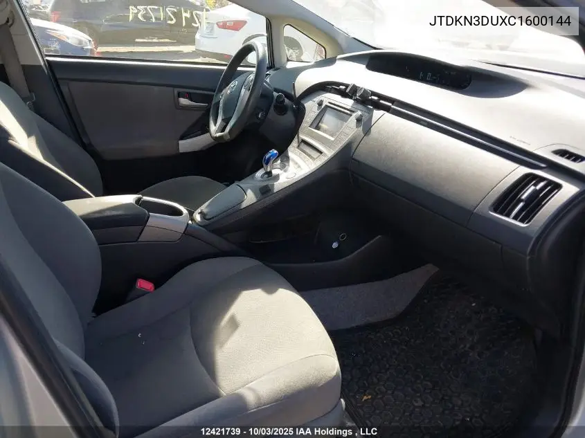 JTDKN3DUXC1600144 2012 Toyota Prius