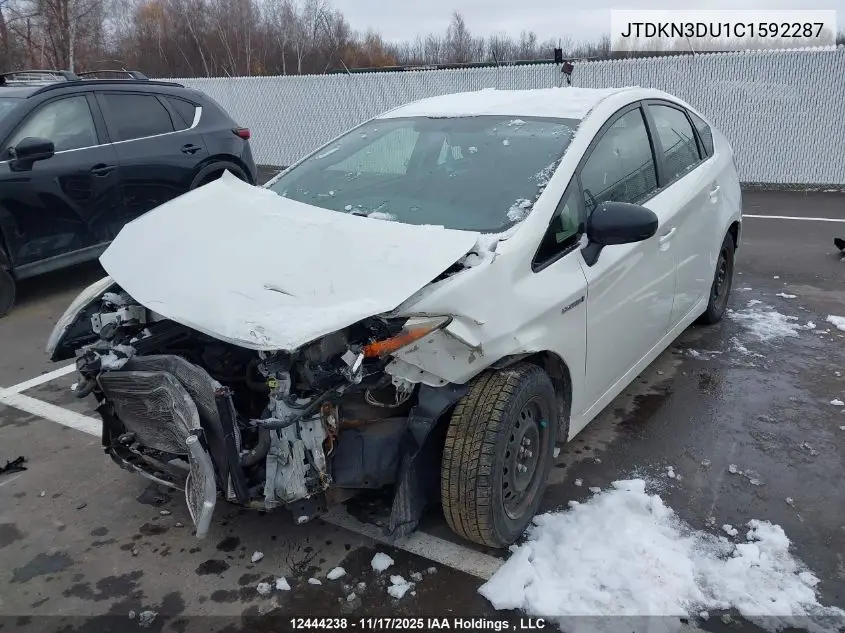 JTDKN3DU1C1592287 2012 Toyota Prius