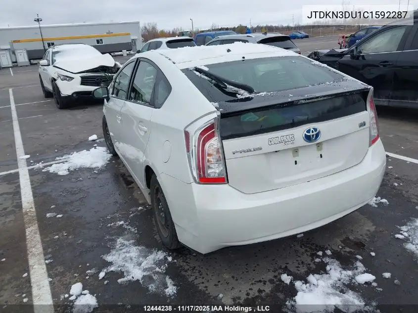 JTDKN3DU1C1592287 2012 Toyota Prius