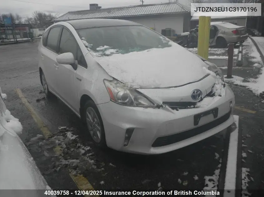 JTDZN3EU1C3170196 2012 Toyota Prius