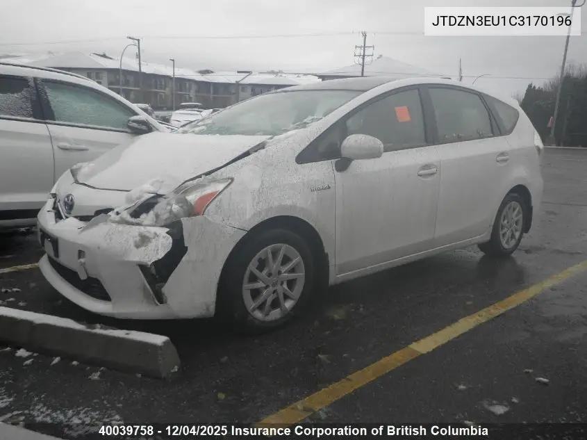 JTDZN3EU1C3170196 2012 Toyota Prius
