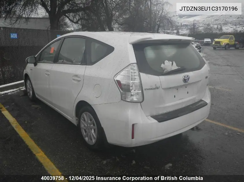 JTDZN3EU1C3170196 2012 Toyota Prius