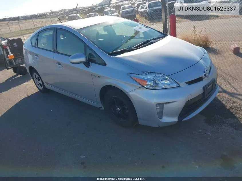 JTDKN3DU8C1523337 2012 Toyota Prius Three