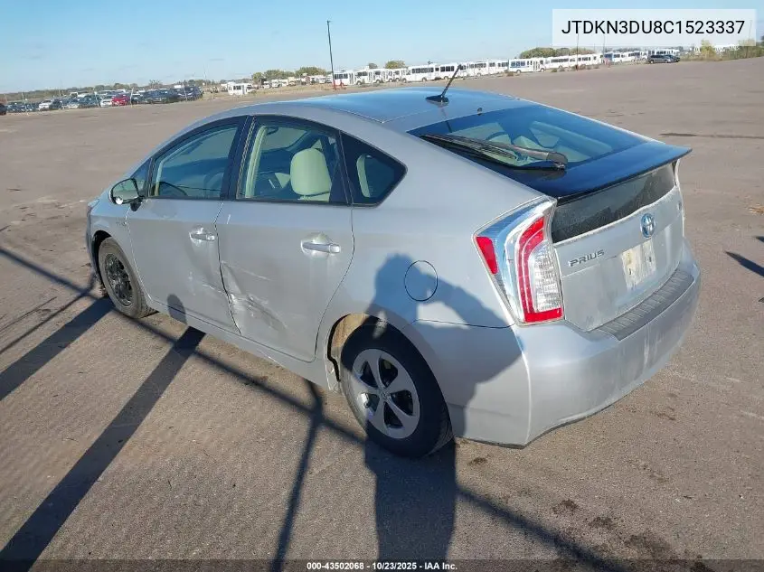 JTDKN3DU8C1523337 2012 Toyota Prius Three