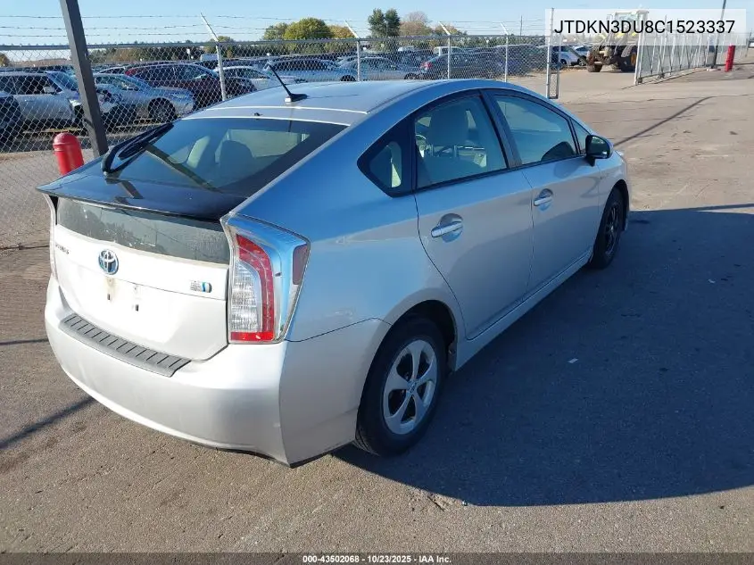 JTDKN3DU8C1523337 2012 Toyota Prius Three