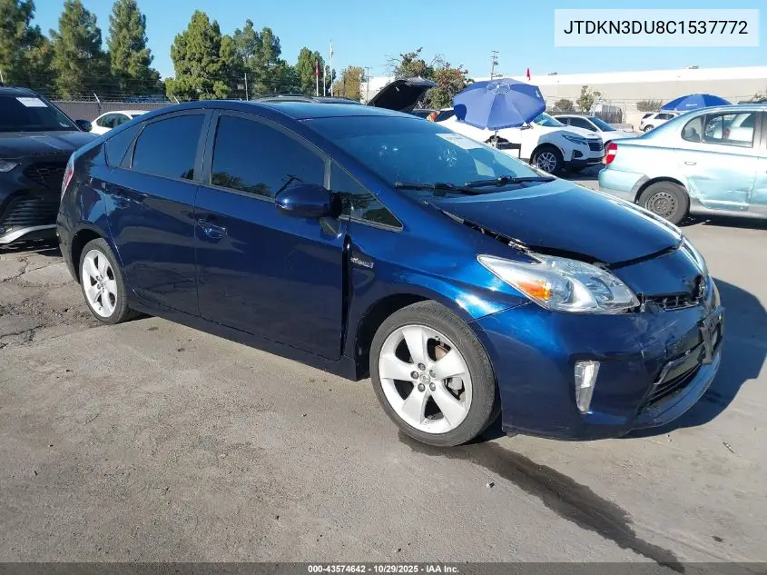 JTDKN3DU8C1537772 2012 Toyota Prius Four