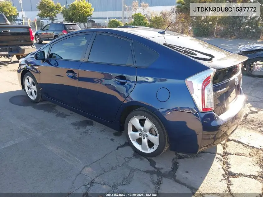 JTDKN3DU8C1537772 2012 Toyota Prius Four