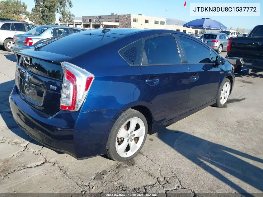 JTDKN3DU8C1537772 2012 Toyota Prius Four