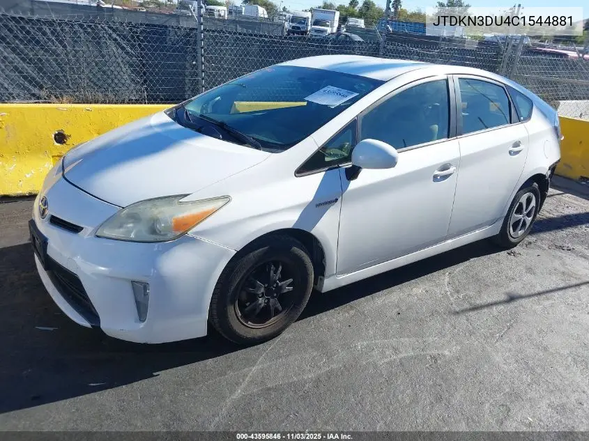 JTDKN3DU4C1544881 2012 Toyota Prius Two