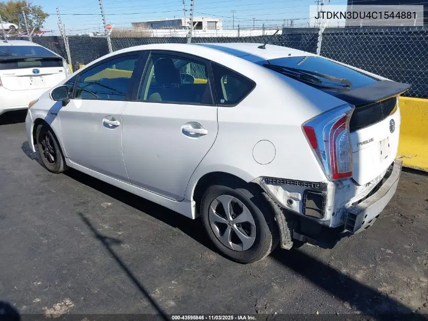 JTDKN3DU4C1544881 2012 Toyota Prius Two
