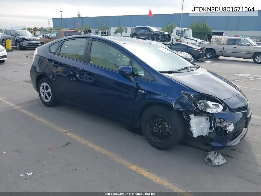 JTDKN3DU8C1571064 2012 Toyota Prius Three